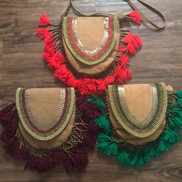 Anthropologie Verona Clutch Crossbody Handbag Suede Calf Hair main image 1